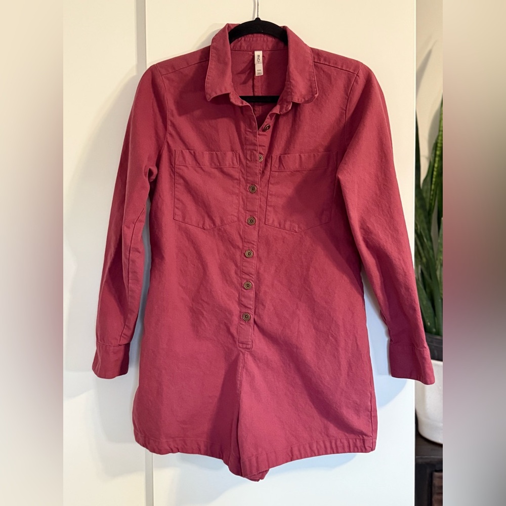 RVCA Chance Lounge Long Sleeve Button-Up Jumpsuit